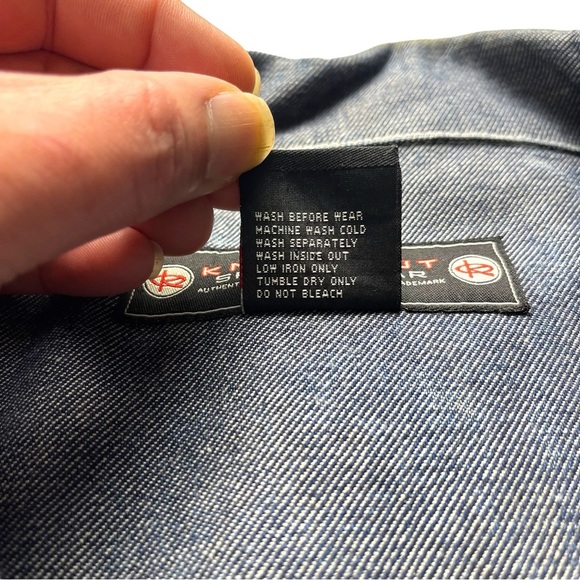 Knockout Jeans Los Angeles Mens Light Blue Denim Jacket Size XXXL Hip Hop Y2K - Picture 11 of 14